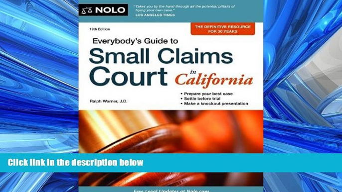 READ book  Everybody s Guide to Small Claims Court in California (Everybody s Guide to Small