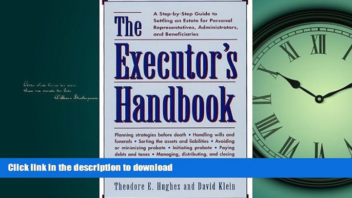 FAVORIT BOOK The Executors Handbook: A Step-By-Step Guide to Settling an Estate for Personal