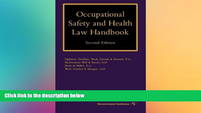 Must Have  Occupational Safety and Health Law Handbook  READ Ebook Full Ebook