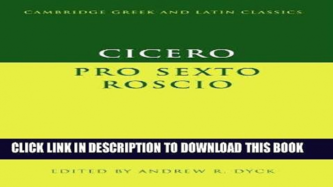 [Free Read] Cicero:  Pro Sexto Roscio Free Online