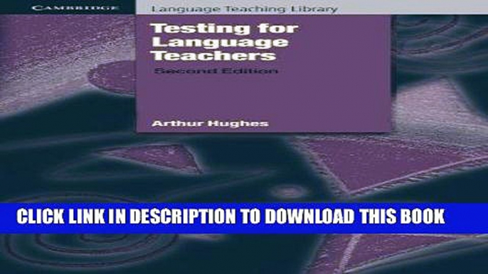 [Free Read] Testing for Language Teachers Full Online