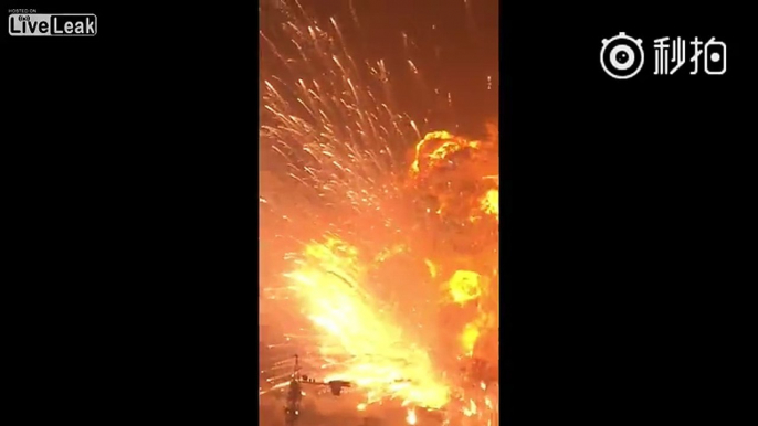 Massive Explosion In Tianjin,China.(New angle)