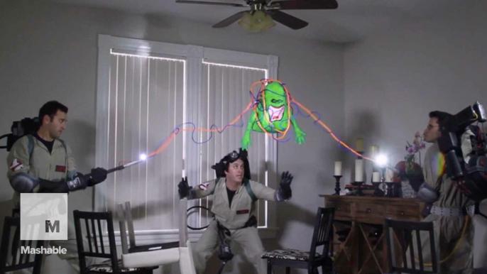 See the 'Ghostbusters' trap Slimer without any special effects in this homemade remake