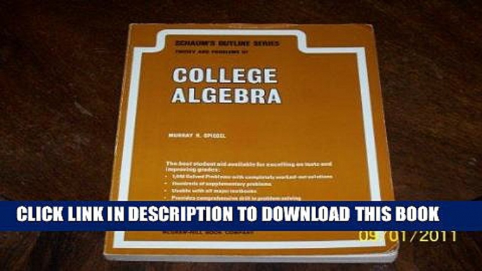 Read Now Schaum s Outline of Theory and Problems of College Algebra Including 1940 Solved Problems