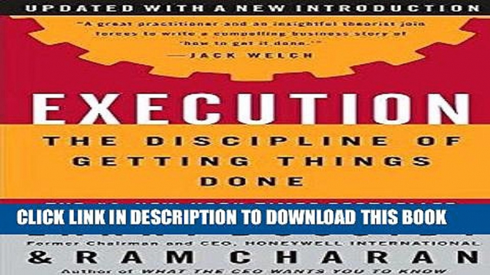 [Free Read] Execution: The Discipline of Getting Things Done Free Online