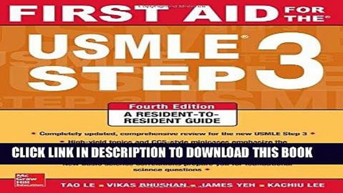 [New] Ebook First Aid for the USMLE Step 3, Fourth Edition (First Aid USMLE) Free Online