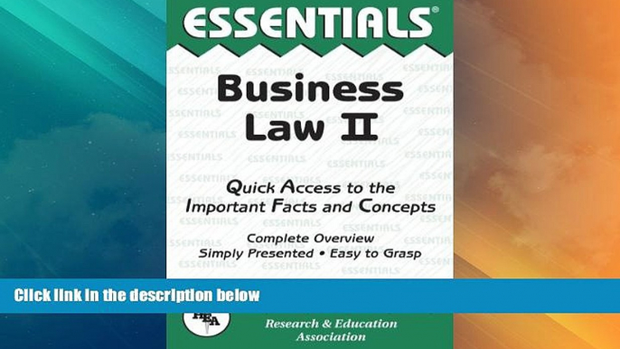 Big Deals  Business Law II Essentials (Essentials Study Guides)  Full Read Most Wanted