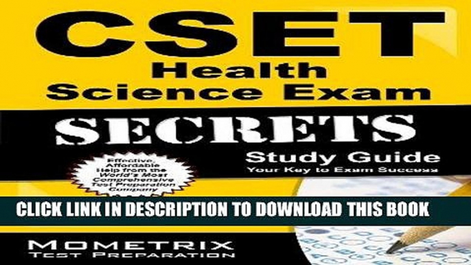 Read Now CSET Health Science Exam Secrets Study Guide: CSET Test Review for the California Subject