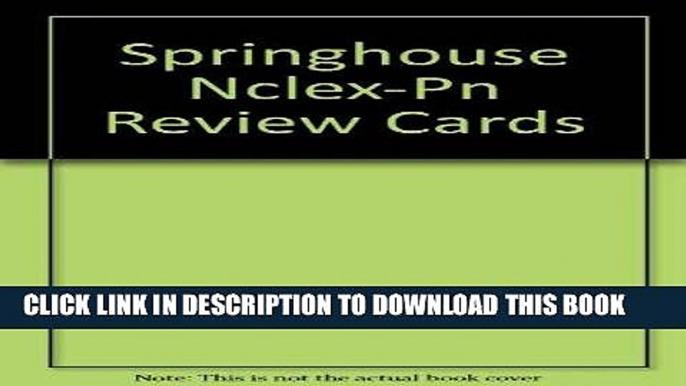 [READ] EBOOK Springhouse Nclex Pn Review Cards ONLINE COLLECTION