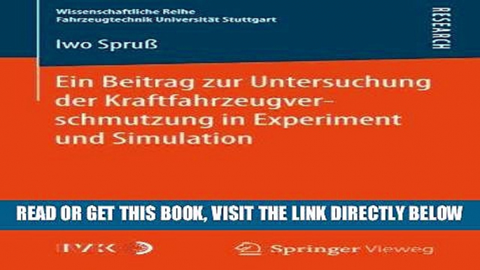 [FREE] EBOOK Ein Beitrag zur Untersuchung der Kraftfahrzeugverschmutzung in Experiment und