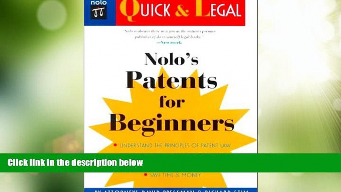 Big Deals  Nolo s Patents for Beginners (Quick   legal)  Best Seller Books Most Wanted