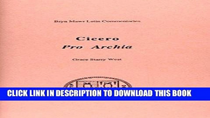 [Free Read] Cicero Pro Archia Free Online