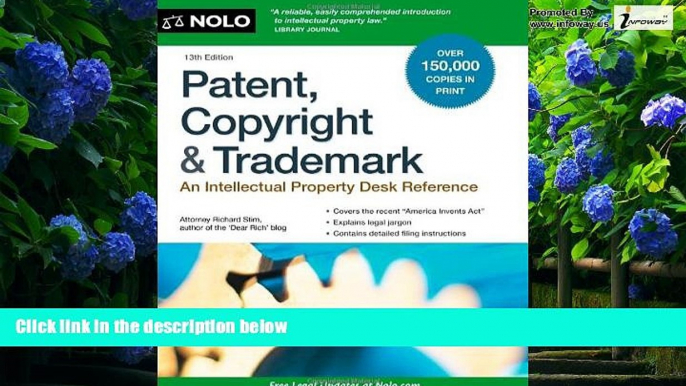 Books to Read  Patent, Copyright   Trademark: An Intellectual Property Desk Reference  Best Seller