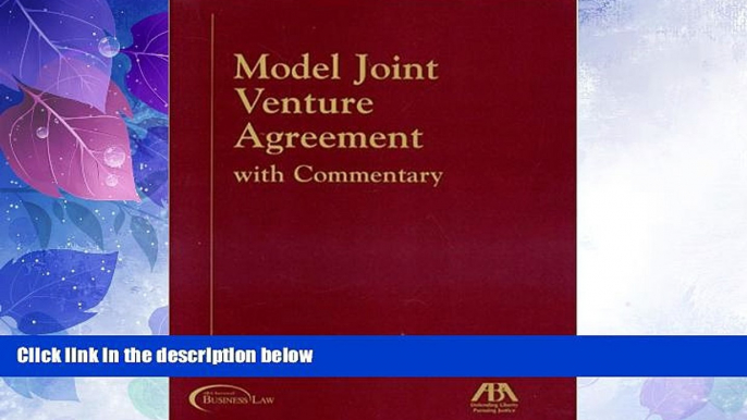 Big Deals  Model Joint Venture Agreement with Commentary  Best Seller Books Most Wanted