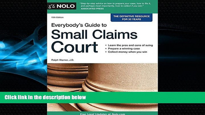 Big Deals  Everybody s Guide to Small Claims Court (Everybody s Guide to Small Claims Court.