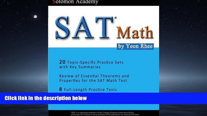 Online eBook SAT Math: Solomon Academy s SAT Math Book