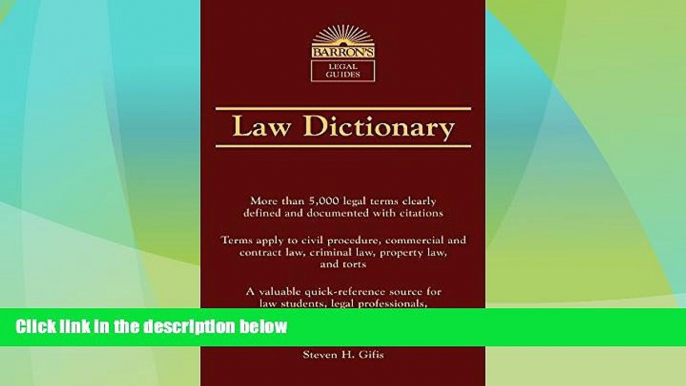 Big Deals  Barron s Law Dictionary (Barron s Legal Guides)  Full Read Best Seller