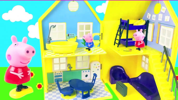 PEPPA PIG SPEELGOED HUIS STAPELBED GEORGE PICNIC MAND SET FILMPJE VOOR KINDEREN