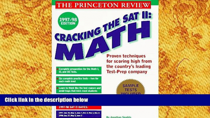 PDF [DOWNLOAD] Cracking the SAT II: Math Subject Tests, 1998 ED (Cracking the Sat Math Subject