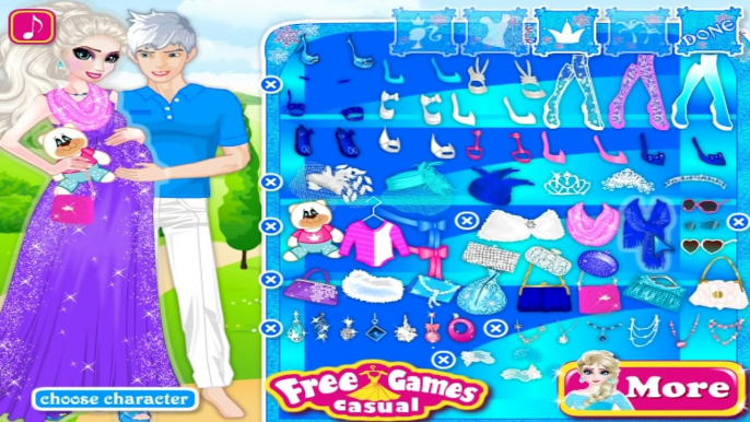 Frozen Elsa and Jack Frost have a baby | Frozen Elsa movie games and songs for girls