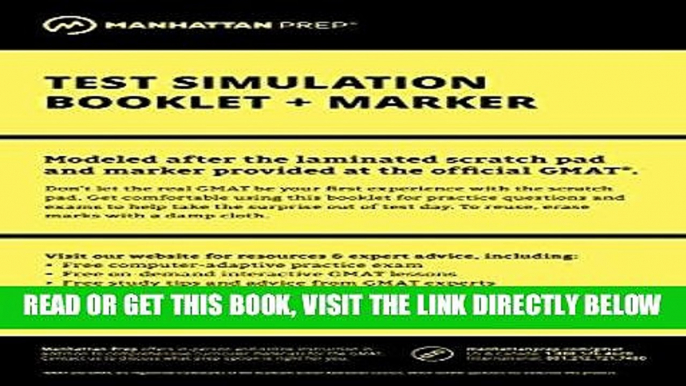 [DOWNLOAD] PDF Manhattan GMAT Test Simulation Booklet w/ Marker New BEST SELLER