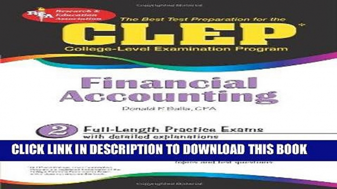 Best Seller CLEPÂ® Financial Accounting (CLEP Test Preparation) Free Read