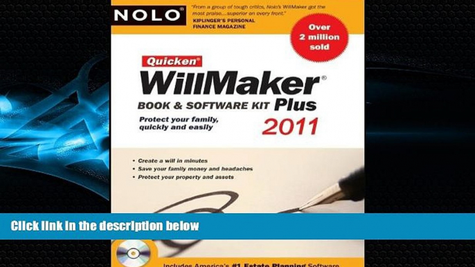 Books to Read  Quicken Willmaker 2011 Edition: Book   Software Kit (Quicken Willmaker Plus)  Best