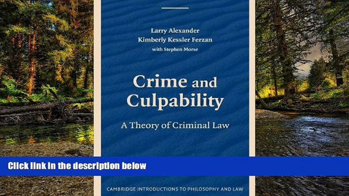 READ FULL  Crime and Culpability: A Theory of Criminal Law (Cambridge Introductions to Philosophy