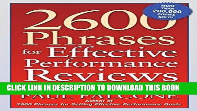 [Ebook] 2600 Phrases for Effective Performance Reviews: Ready-to-Use Words and Phrases That Really