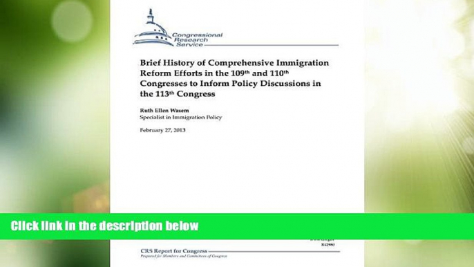 Big Deals  Brief History of Comprehensive Immigration Reform Efforts in the 109th and 110th