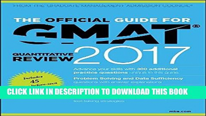 [READ] EBOOK The Official Guide for GMAT Quantitative Review 2017 with Online Question Bank and