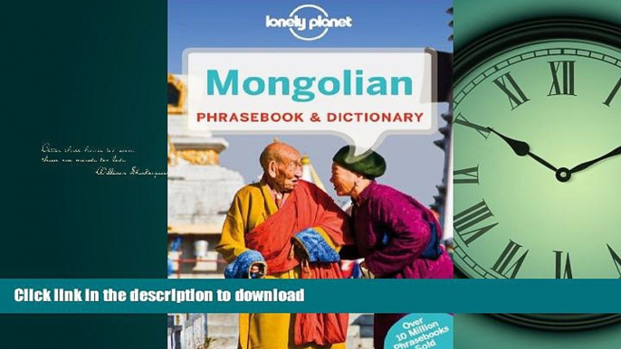 EBOOK ONLINE Lonely Planet Mongolian Phrasebook   Dictionary READ PDF BOOKS ONLINE