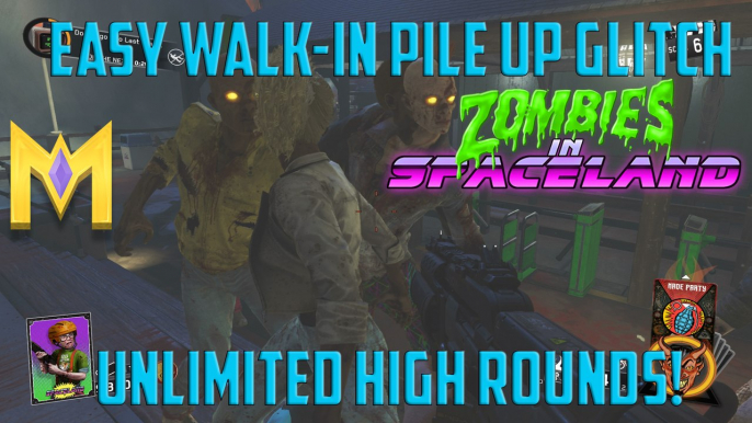 CoD Infinite Warfare Zombie Glitches - EASY Pile Up Glitch - "Spaceland Zombies Glitches"
