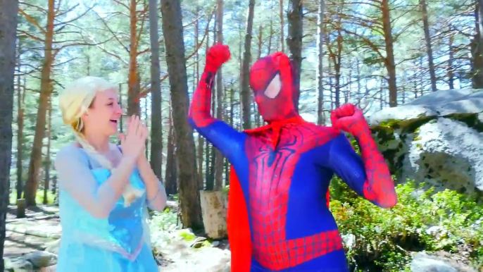 Spiderman & SpiderElsa Changes Colors In Real Life! Multi Rainbow Colors! Superhero ft Superman