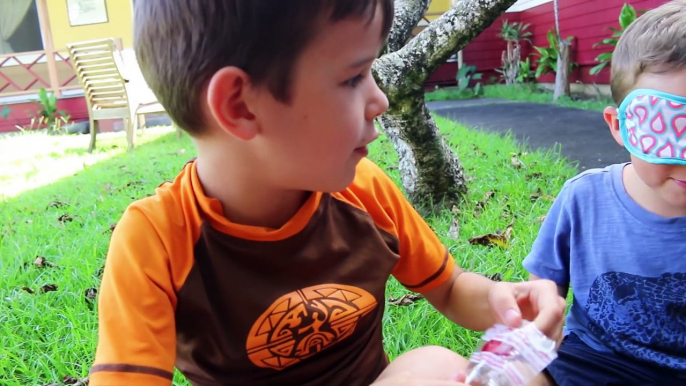 CANDY CHALLENGE ~ Kids TASTE TEST Lollipop Suckers Blind Fold Challenge Battle To Get Surprise Toys