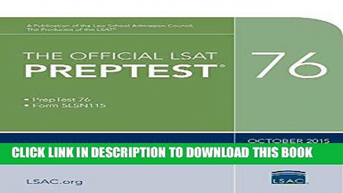 Ebook The Official LSAT PrepTest 76: (Oct. 2015 LSAT) Free Download