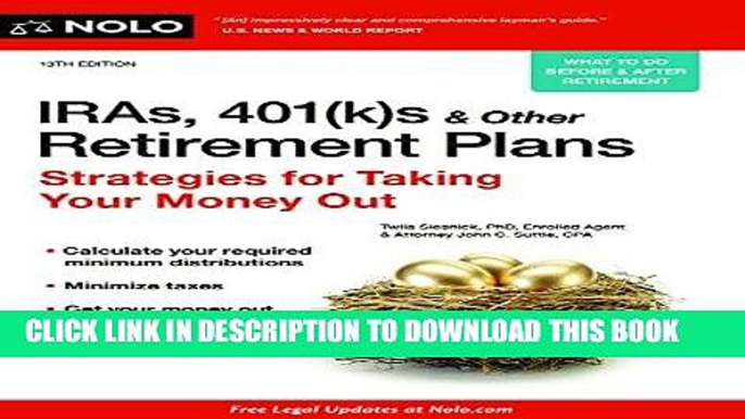 [New] Ebook IRAs, 401(k)s   Other Retirement Plans: Strategies for Taking Your Money Out Free Online