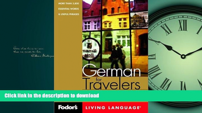 READ BOOK  Fodor s German for Travelers, 1st edition (CD Package): More than 3,800 Essential