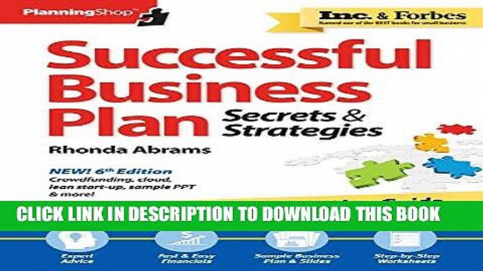 Ebook Successful Business Plan: Secrets   Strategies (Successful Business Plan Secrets and