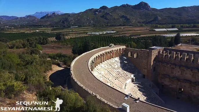 Aspendos Gezilecek Yerler - Aspendos Antik Tiyatrosu Üstten Görünüm