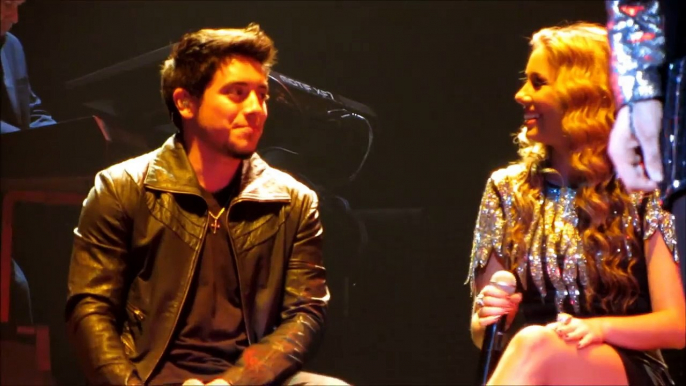 Very cute moments of Stefano Langone and Haley Reinhart at Nassau Coliseum - 8-24-11