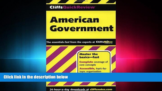 READ book  CliffsQuickReview American Government (Cliffs Quick Review (Paperback))  FREE BOOOK