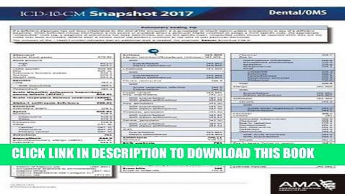 [PDF] ICD-10-CM 2017 Snapshot Coding Card: Dental / OMS (ICD-10-CM 2017 Snapshot Coding Cards)