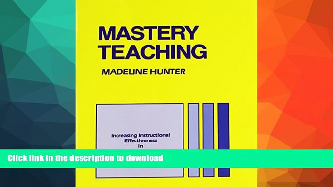 READ  Mastery Teaching: Increasing Instructional Effectiveness in Elementary and Secondary