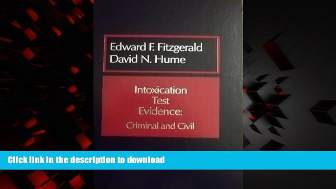 Buy book  Intoxication test evidence: Criminal and civil (Criminal law library) online to buy