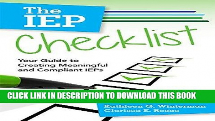 [READ] EBOOK The IEP Checklist: Your Guide to Creating Meaningful and Compliant IEPs BEST COLLECTION