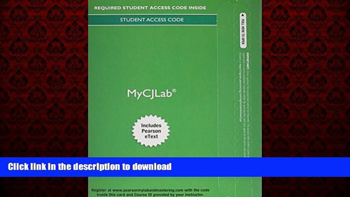 Best books  MyCJLab with Pearson eText -- Access Card -- for Criminal Investigation: The Art and