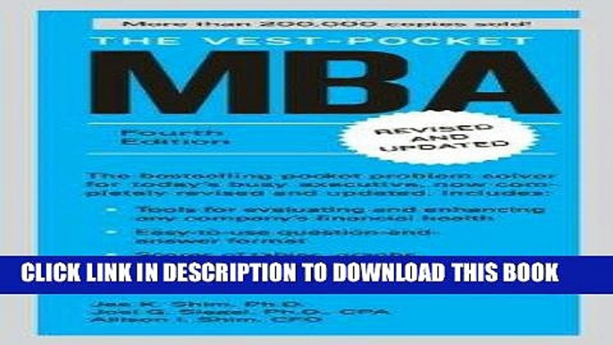 [READ] EBOOK The Vest-Pocket MBA: Fourth Edition BEST COLLECTION