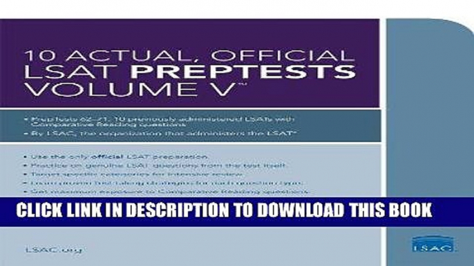 [PDF] 10 Actual, Official LSAT PrepTests Volume V: PrepTests 62 through 71 (Lsat Series) Popular