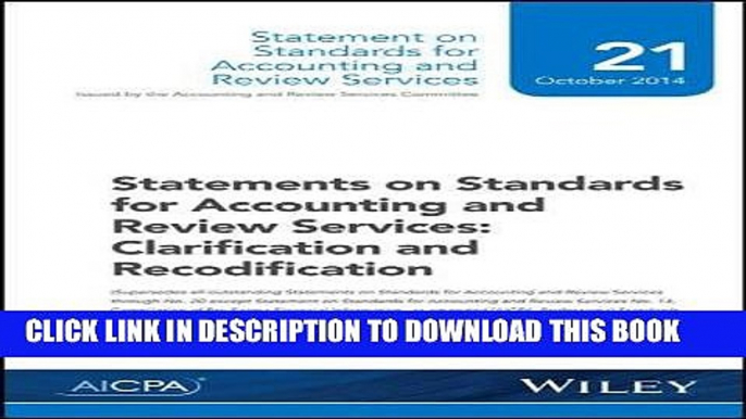 [READ] EBOOK Statements on Standards for Accounting and Review Services: Clarification and